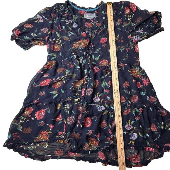 Anthropologie Salzburg Sheer Tunic Floral Blouse - Picture 8 of 9